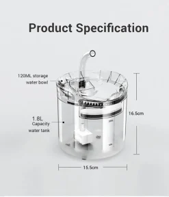 Furendo Haustierzubehör|Tierfütterung-Automatischer Wasserbrunnen für Haustiere – Sensoraktivierter Spender für Katzen und Hunde