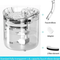 Furendo Haustierzubehör|Tierfütterung-Automatischer Wasserbrunnen für Haustiere – Sensoraktivierter Spender für Katzen und Hunde