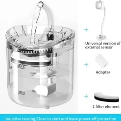 Furendo Haustierzubehör|Tierfütterung-Automatischer Wasserbrunnen für Haustiere – Sensoraktivierter Spender für Katzen und Hunde