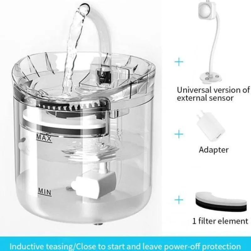 Furendo Haustierzubehör|Tierfütterung-Automatischer Wasserbrunnen für Haustiere – Sensoraktivierter Spender für Katzen und Hunde