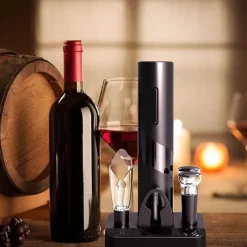 The Culinary Kit Küche & Esszimmer-Automatischer wiederaufladbarer Weinöffner – Stilvoller Korkenzieher
