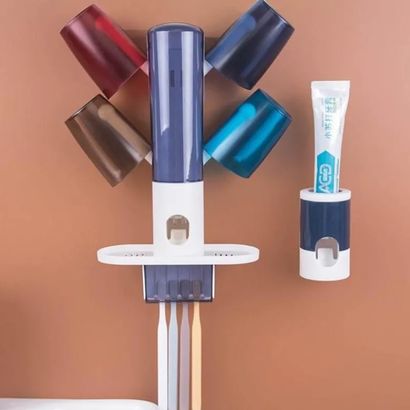 The Blissful Bath Badezimmer-Automatischer Zahnpastaspender – Wandmontierter Organizer und Halter