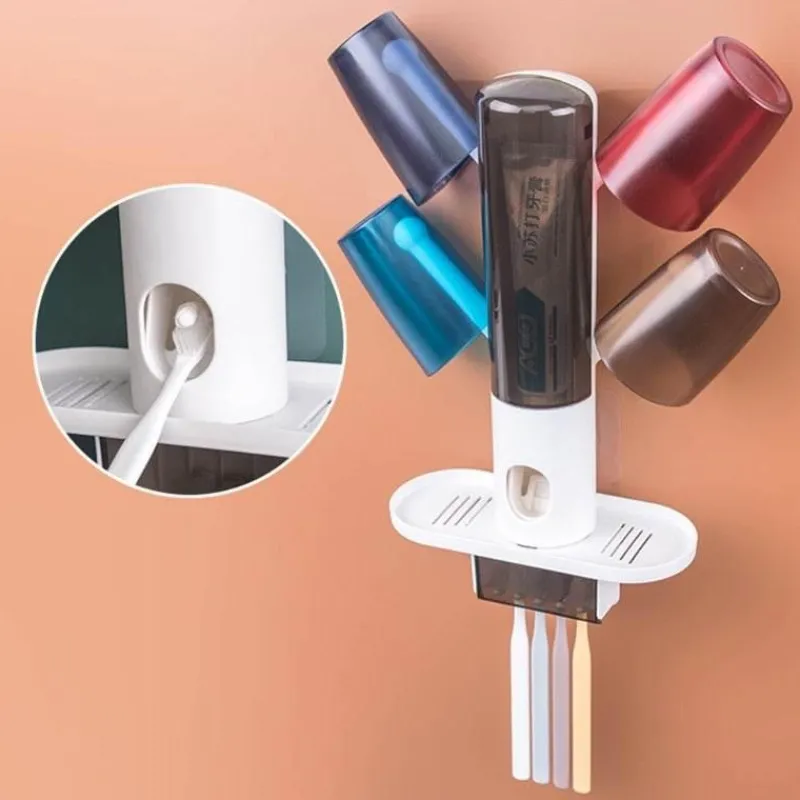 The Blissful Bath Badezimmer-Automatischer Zahnpastaspender – Wandmontierter Organizer und Halter