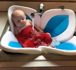 Kinder Aqua Essence Kinderzimmermöbel|Kinderwagen & Zubehör-Babybadewanne mit Blumenmuster – Stilvolles Badeblumen-Design für Kleinkinder