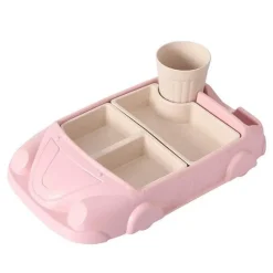 Kinder The Decor Haven Kinderwagen & Zubehör|Küche & Esszimmer-Babynahrungsbehälter aus Bambus in Autoform – Umweltfreundliche Aufbewahrung