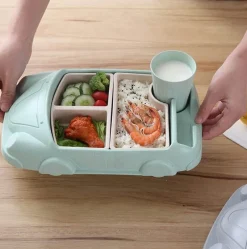 Kinder The Decor Haven Kinderwagen & Zubehör|Küche & Esszimmer-Babynahrungsbehälter aus Bambus in Autoform – Umweltfreundliche Aufbewahrung