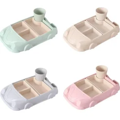 Kinder The Decor Haven Kinderwagen & Zubehör|Küche & Esszimmer-Babynahrungsbehälter aus Bambus in Autoform – Umweltfreundliche Aufbewahrung