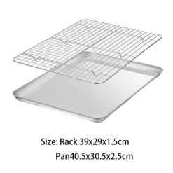 Tom Küche & Esszimmer-Backblech aus Edelstahl mit herausnehmbarem Kühlgitter – vielseitiges Backgeschirr-Set
