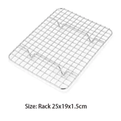 Tom Küche & Esszimmer-Backblech aus Edelstahl mit herausnehmbarem Kühlgitter – vielseitiges Backgeschirr-Set