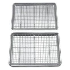 Tom Küche & Esszimmer-Backblech aus Edelstahl mit herausnehmbarem Kühlgitter – vielseitiges Backgeschirr-Set