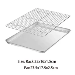 Tom Küche & Esszimmer-Backblech aus Edelstahl mit herausnehmbarem Kühlgitter – vielseitiges Backgeschirr-Set