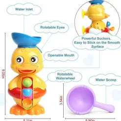 Aqua Essence Babyspielzeug|Badezimmer-Badespielzeug „Enten-Wasserrad“ – lustiges Badezubehör für Babys