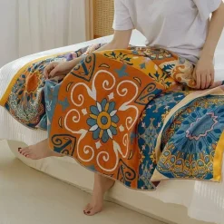 Wrap u0026 Relax Bettzeug-Badetuch aus Baumwollgaze – weich, saugfähig, ethnisch