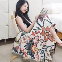 Wrap u0026 Relax Bettzeug-Badetuch mit Boho-Blumenmuster – groß, schnelltrocknend, Baumwolle, 80 x 160 cm