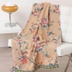 Wrap u0026 Relax Bettzeug-Badetuch mit Boho-Blumenmuster – groß, schnelltrocknend, Baumwolle, 80 x 160 cm