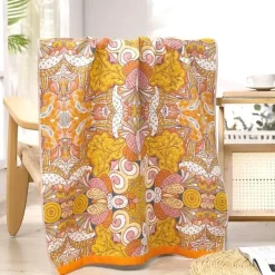 Wrap u0026 Relax Bettzeug-Badetuch mit Boho-Blumenmuster – groß, schnelltrocknend, Baumwolle, 80 x 160 cm