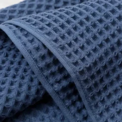 The Blanket Nook Bettzeug-Badetuch mit geometrischer Quaste, schnelltrocknendes Waffelmuster aus Baumwolle, mehrfarbig, 90 x 180 cm