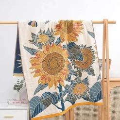 Wrap u0026 Relax Bettzeug-Badetuch mit Sonnenblumenmotiv – schnelltrocknend, großes Badetuch für den Pool