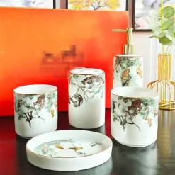 Feast u0026 Flair Küche & Esszimmer-Badezimmerset „Tropical Rainforest“ – 5-teilige Sanitärkeramik