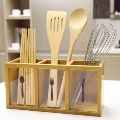 The Decor Haven Küche & Esszimmer-Bambus-Aufbewahrungsregal - Mehrzweck-Organizer im japanischen Stil