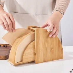 Tom Küche & Esszimmer-Bambus-Kaffeefilterhalter mit Staubschutzhülle, Aufbewahrungslösung für 100 Stück