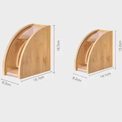 Tom Küche & Esszimmer-Bambus-Kaffeefilterhalter mit Staubschutzhülle, Aufbewahrungslösung für 100 Stück