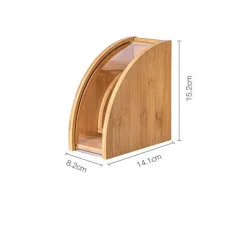 Tom Küche & Esszimmer-Bambus-Kaffeefilterhalter mit Staubschutzhülle, Aufbewahrungslösung für 100 Stück