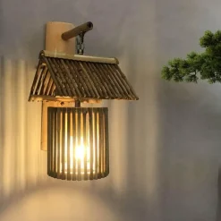 Illuminate Home Beleuchtung-Bambus-Wandlampe – Umweltfreundliches Beleuchtungsdekor