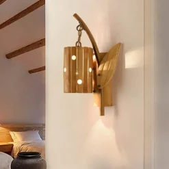 Illuminate Home Beleuchtung-Bambus-Wandlampe – Umweltfreundliches Beleuchtungsdekor