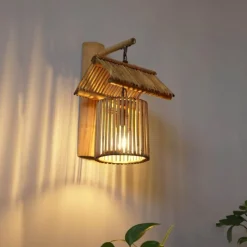 Illuminate Home Beleuchtung-Bambus-Wandlampe – Umweltfreundliches Beleuchtungsdekor