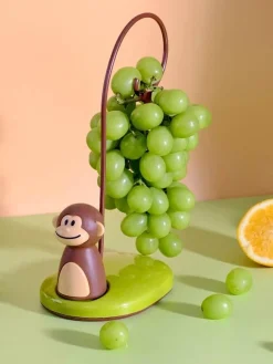 Space Savvy Küche & Esszimmer-Bananenhänger mit Affenmotiv – süßer Obstständer für die Küche