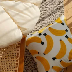 Cozy Cushions Bettzeug-Bananen-Kissenbezug - Tropische Früchte Deko Hülle