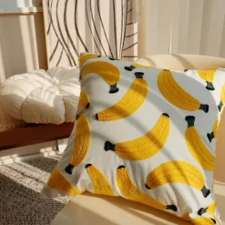 Cozy Cushions Bettzeug-Bananen-Kissenbezug - Tropische Früchte Deko Hülle