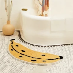 Tom Wohndeko-Bananova Banana Bath Mat – Tufted Anti-Skid Playful Area Rug