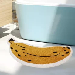 Tom Wohndeko-Bananova Banana Bath Mat – Tufted Anti-Skid Playful Area Rug