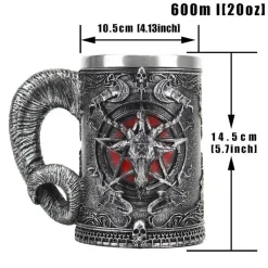 Feast u0026 Flair Küche & Esszimmer-Baphomet Bierkrug aus Edelstahl – Einzigartiges Bardekor