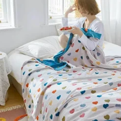 Wrap u0026 Relax Bettzeug-Baumwoll-Überwurfdecke mit Cartoon-Löwe ​​für Bett und Sofa