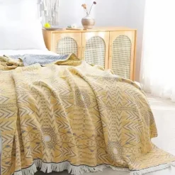 Wrap u0026 Relax Bettzeug-Baumwollgazedecke - Weiches Boho-Dekor für Bett und Sofa