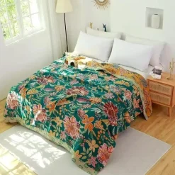 Wrap u0026 Relax Bettzeug-Baumwollgazedecke - Weiches Boho-Dekor für Bett und Sofa