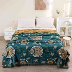 Wrap u0026 Relax Bettzeug-Baumwollgazedecke - Weiches Boho-Dekor für Bett und Sofa