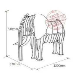 Cozy Living Möbel-Bücherregal aus Holz im Elefantenstil – Hochwertige Möbel im europäischen Stil