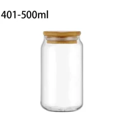 Tom Küche & Esszimmer-Becher aus Borosilikatglas mit Bambusdeckel – umweltfreundliches Trinkgeschirr