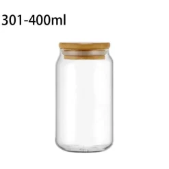 Tom Küche & Esszimmer-Becher aus Borosilikatglas mit Bambusdeckel – umweltfreundliches Trinkgeschirr