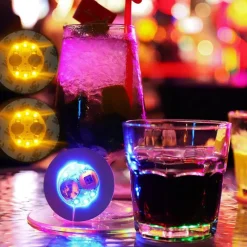 The Culinary Kit Küche & Esszimmer-Beleuchtete Getränkeuntersetzer – Leuchtende Partymatten