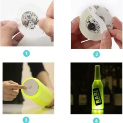 The Culinary Kit Küche & Esszimmer-Beleuchtete Getränkeuntersetzer – Leuchtende Partymatten