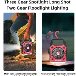 Trail Tech Outdoor-Artikel|Outdoor-Gadgets-Beleuchteter Outdoor-Ventilator – Vielseitige Kühlausrüstung für Abenteuer und Camping
