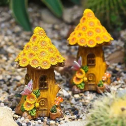 Bright Accents Beleuchtung-Beleuchtetes Sonnenblumen-Baumhaus – beleuchtete Gartendekoration