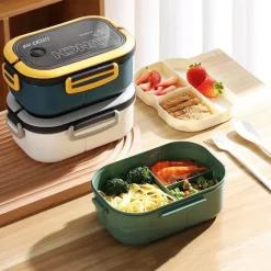 Tom Küche & Esszimmer-Bento-Lunchbox für Kinder – 2-lagiger, mikrowellengeeigneter Lebensmittelbehälter für die Schule und Outdoor-Aktivitäten