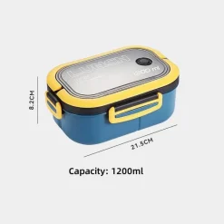 Tom Küche & Esszimmer-Bento-Lunchbox für Kinder – 2-lagiger, mikrowellengeeigneter Lebensmittelbehälter für die Schule und Outdoor-Aktivitäten