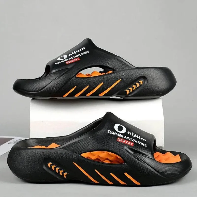 Trail Tech Outdoor-Gadgets|Outdoor-Artikel-Bequeme orangefarbene Strandpantoffeln mit massierendem Fußbett für ganztägige Entspannung